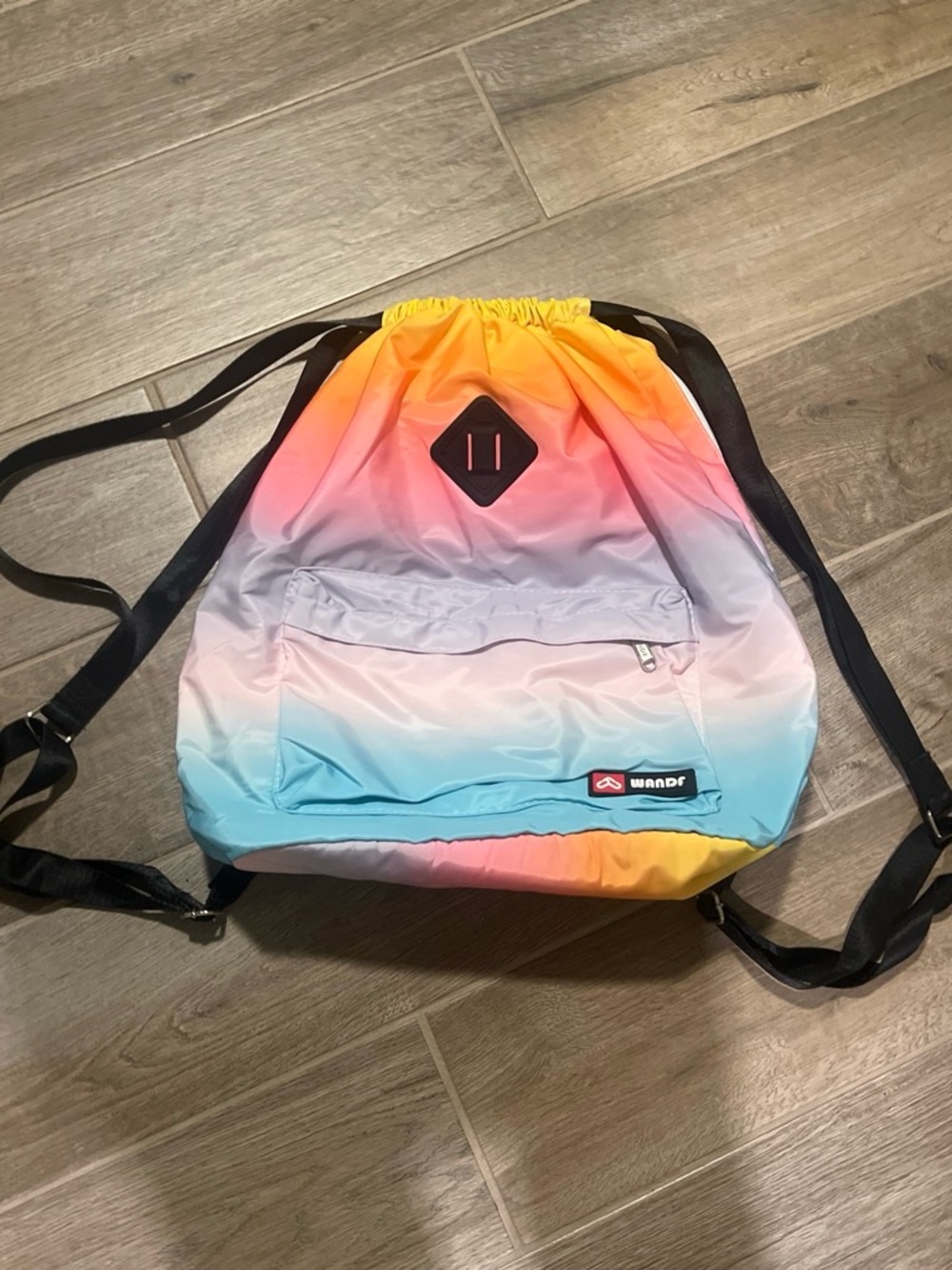Amazon Wander Ombre Drawstring Backpack in Yellow Pink Blue